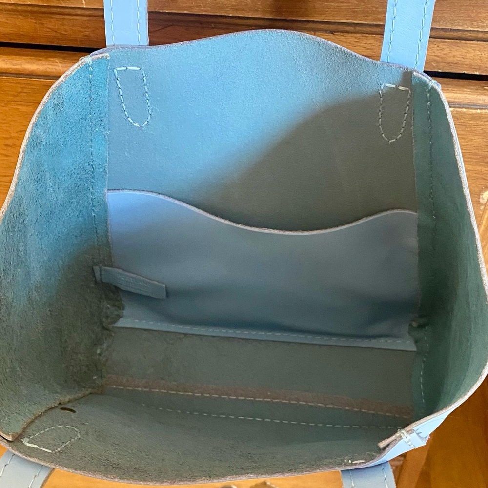 PORTLAND LEATHER GLACIAL BLUE SMALL JULIETTE TOTE - Picture 8 of 14